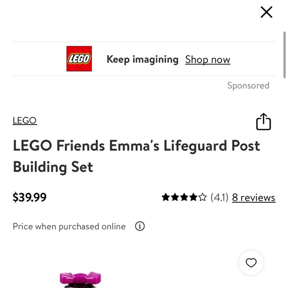 NWOB LEGO Friends Emma's Lifeguard Post
Building Set #41028. 78 pieces. - Picture 6 of 6